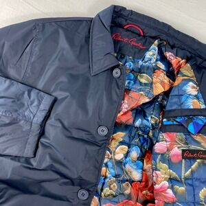 Robert Graham Men's Navy Quilted Jacket Floral Lined XL MSRP 275
